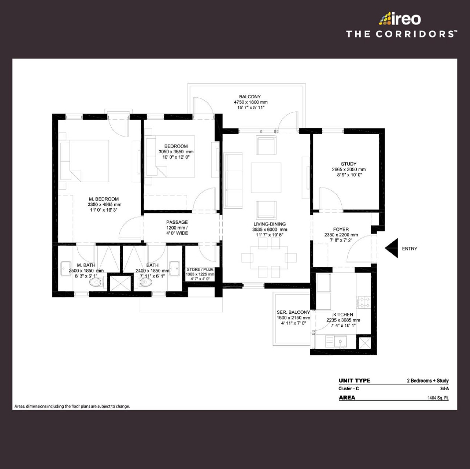 2 BHK Floor Plan